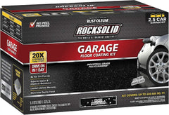 Rust-Oleum 318697 RockSolid Polycuramine Garage Floor Coating, 2.5 Car Kit, High Gloss Black