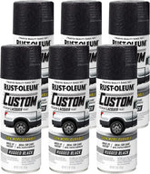Rust-Oleum 323350-6PK Automotive Custom Lacquer Spray Paint, 11 oz, Rugged Black, 6 Pack