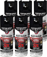 Rust-Oleum 2X Automotive Enamel Custom Spray 5-in-1 Spray Paint, 12 oz, Ultra Matte Black, 6 Pack