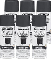 Rust-Oleum Charcoal Chalked All-in-One Ultra Matte Spray Paint | One Coat Coverage | No Primer, Sanding, Or Topcoat Needed | Easy Spray Application | Made in USA | 12 OZ | 6 Pack