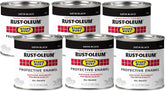 Rust-Oleum 7777730-6PK Stops Rust Brush On Paint, Half Pint, Satin Black, (Pack of 6)