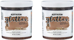 Rust-Oleum 360221-2PK Glitter Interior Wall Paint, 28 oz, Rose Gold, (Pack of 2)