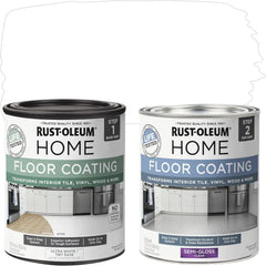 Rust-Oleum 367598 Home Interior Floor Coating Kit, Semi-Gloss Ultra White
