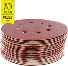 Gator 5" Random Orbit Hook & Loop Red Resin Aluminum Oxide Sanding Discs, 8-Hole, 120 Grit, 50 Pack