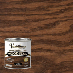 Varathane Premium Fast Dry Wood Stain | 1 Hour Dry Time | 1 Coat Color | Interior Wood Stain | Furniture, Cabinets, Doors, Trim | Half Pint | Dark Walnut