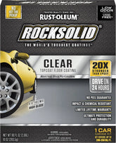 ROCKSOLID FLOORS Rust-Oleum 282829 RockSolid Polycuramine 1 Car Garage Floor Top Coating Kit, High Gloss Clear