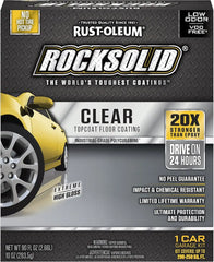 ROCKSOLID FLOORS Rust-Oleum 282829 RockSolid Polycuramine 1 Car Garage Floor Top Coating Kit, High Gloss Clear