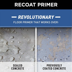 Rust-Oleum 338806-2PK Concrete & Garage Floor Recoat Primer, Gallon, Gray, 2 Pack