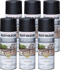 Rust-Oleum 7220830-6PK Stops Rust Textured Spray Paint, 12 oz, Black, (Pack of 6)