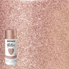 Rust-Oleum 344697-6PK Specialty Glitter Spray Paint, 10.25 Oz, Rose Gold, (Pack of 6)