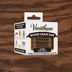 Varathane Wood Grain Tape | Mimics Real Wood Texture | Peel‑and‑Stick Application | Use on Trim, Furniture, Decor, or Conceal Damages | Dark Walnut | 2.5 in x 15 ft