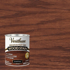 Varathane Premium Fast Dry Wood Stain | 1 Hour Dry Time | 1 Coat Color | Interior Wood Stain | Furniture, Cabinets, Doors, Trim | Quart | Gunstock