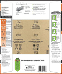 Gator 9" x 11" Bare Wood Sanding Sheets, 80 Grit, 25 Pack