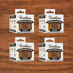 Varathane Wood Grain Tape | Mimics Real Wood Texture | Peel‑and‑Stick Application | Use on Trim, Furniture, Decor, or Conceal Damages | American Walnut | 2.5 in x 15 ft | 4 Pack