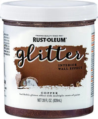 Rust-Oleum 360222 Glitter Interior Wall Paint, 28 oz, Copper