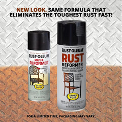 Rust-Oleum Stops Rust Reformer Spray, Instantly Converts Rust to a Protected Paintable Surface, No Bare Metal Sanding Required, Black, 10.25 oz