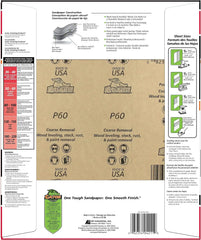 Gator 9" x 11" Multi-Surface Sanding Sheets, 60 Grit, 25 Pack