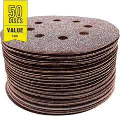 Gator 5" Random Orbit Hook & Loop Red Resin Aluminum Oxide Sanding Discs, 8-Hole, 60 Grit, 50 Pack