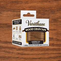 Varathane Wood Grain Tape | Mimics Real Wood Texture | Peel‑and‑Stick Application | Use on Trim, Furniture, Decor, or Conceal Damages | American Walnut | 2.5 in x 15 ft