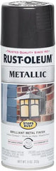 Rust-Oleum 7250830-6PK Stops Rust Metallic Spray Paint, 11 oz, Black Night, 6 Pack