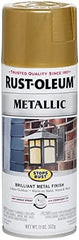 Rust-Oleum 7270830 Stops Rust Metallic Spray Paint, 11 oz, Gold Rush