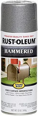 Rust-Oleum 7213830-6PK Stops Rust Hammered Spray Paint, 12 oz, Silver, 6 Pack