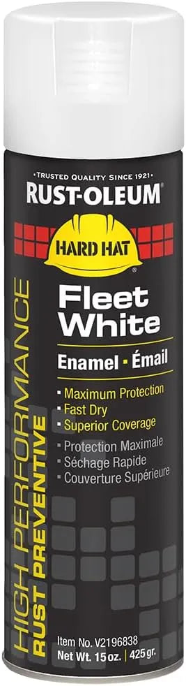 Rust-Oleum V2196838 V2100 System Enamel Spray Paint, 15-Ounce, Fleet White