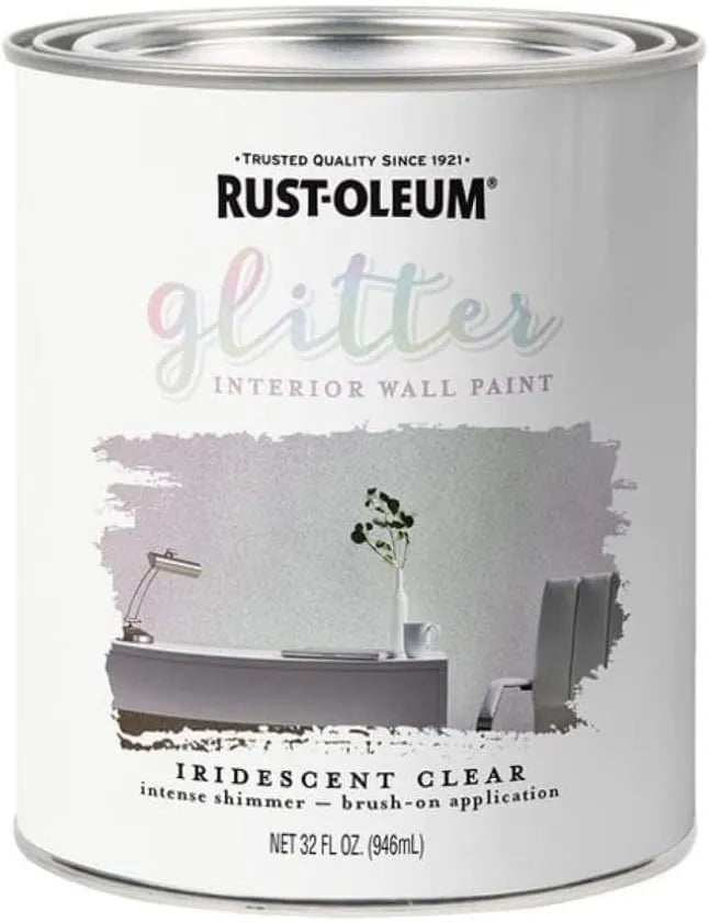 Rust-Oleum 323860 Glitter Interior Wall Paint, 28 oz, Iridescent