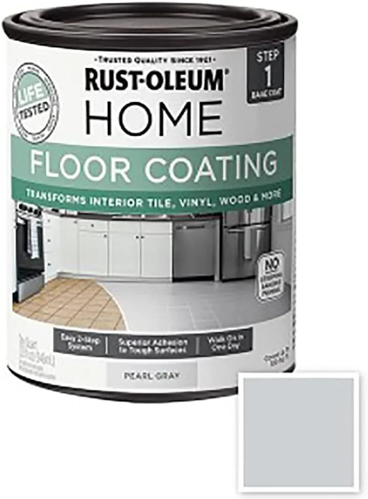 Rust-Oleum 358874 Pearl Gray Home Home Floor Coating Premix Base Coat, 1 Qt