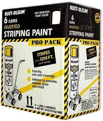 Rust-Oleum P2593849-6PK Professional Inverted Striping Spray Paint, 18 oz, White, 6 Pack