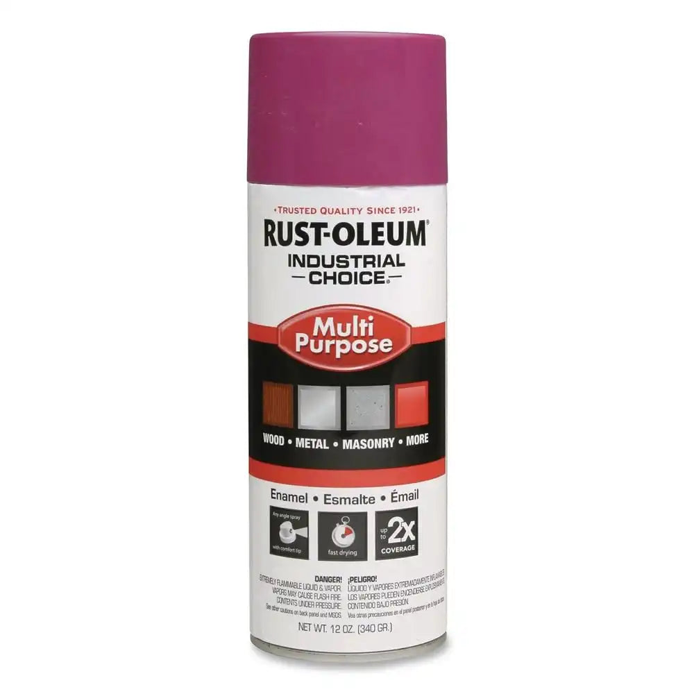 Rust-Oleum 1670830-6PK Industrial Choice 1600 System Multi-Purpose Spray Paint, 12 oz, OSHA Safety Purple, 6 Pack