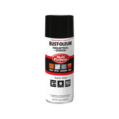 Rust-Oleum 1679830-6PK Industrial Choice 1600 System Multi-Purpose Spray Paint, 12 oz, Gloss Black, 6 Pack