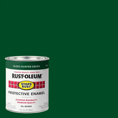 Rust-Oleum 7738502 Stops Rust Brush On Paint, Quart, Gloss Hunter Green, (Pack of 1)