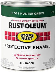 Rust-Oleum 7738502-2PK Stops Rust Brush On Paint, 1 Quarts, Gloss Hunter Green, 2 Can, (Pack of 2)