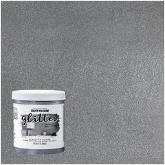 Rust-Oleum 360219 Glitter Interior Wall Paint, 28 Fl Oz (Pack of 1), Sterling Silver