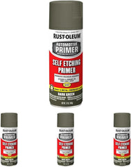 Rust-Oleum 249322 Automotive Self Etching Primer Spray Paint, 12 oz, Dark Green (Pack of 4)