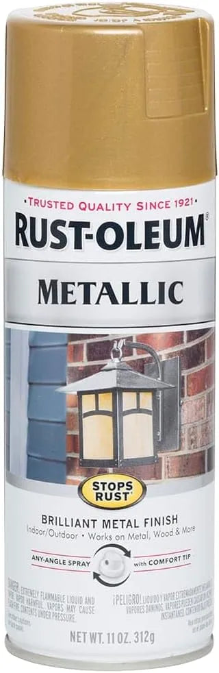Rust-Oleum 7270830 Stops Rust Metallic Spray Paint, 11 oz, Gold Rush