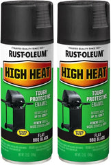 Rust-Oleum 7778830 High Heat Spray Paint, 12 Ounce, Bar-B-Que Black, 12 Fl Oz (Pack of 2)