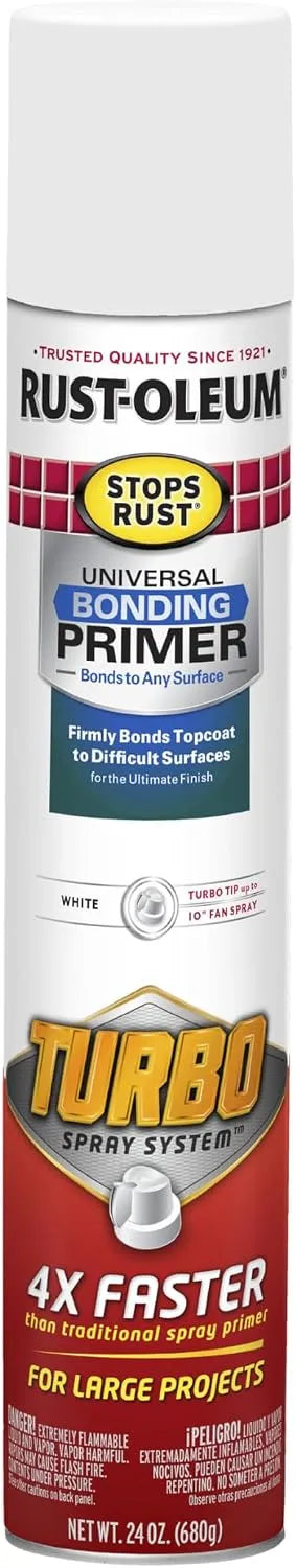 Rust-Oleum 398663 Stops Rust Turbo Spray System Universal Bonding Primer, 24 oz, White