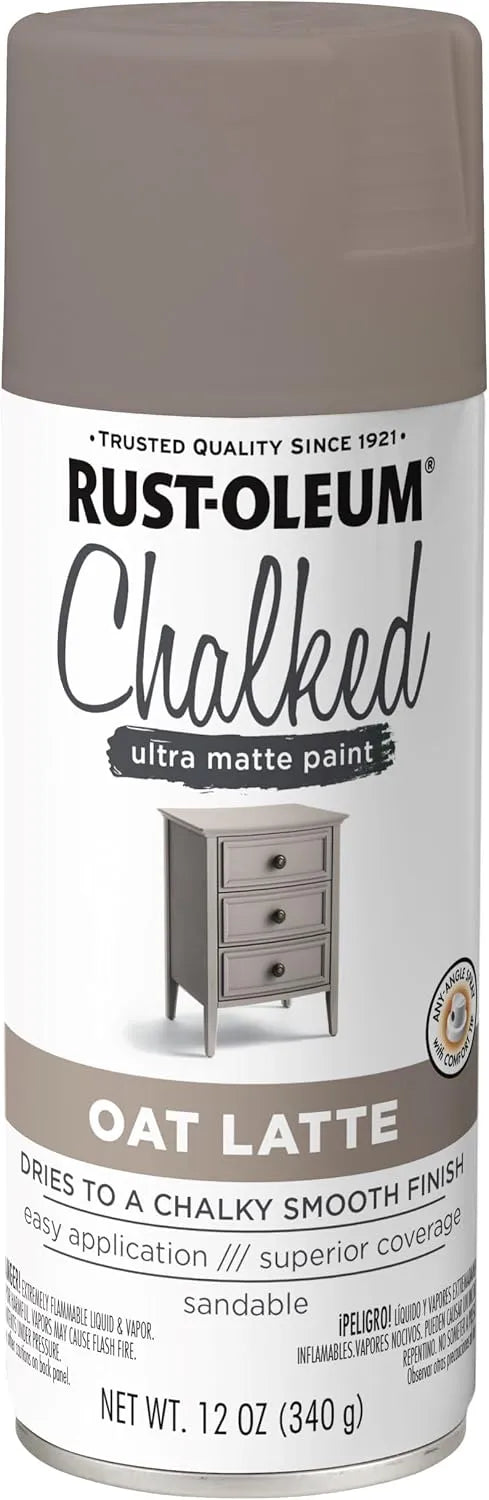 Rust-Oleum 392047 Chalked Ultra Matte Spray Paint, 12 oz, Oat Latte
