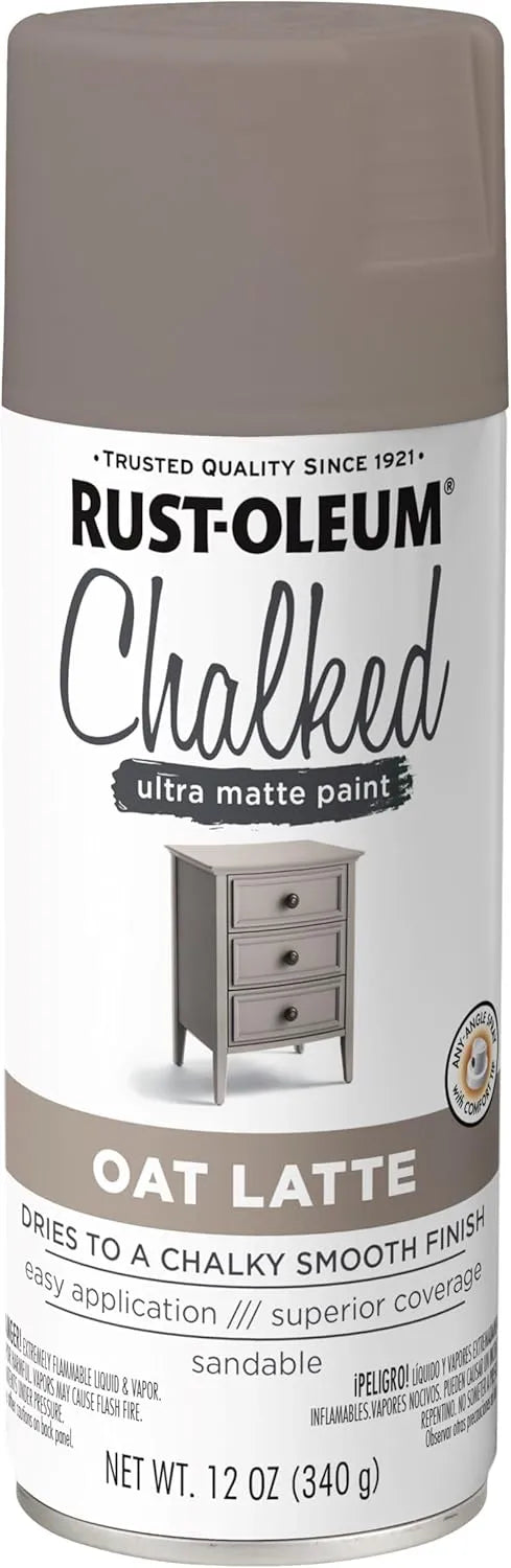 Rust-Oleum 392047 Chalked Ultra Matte Spray Paint, 12 oz, Oat Latte