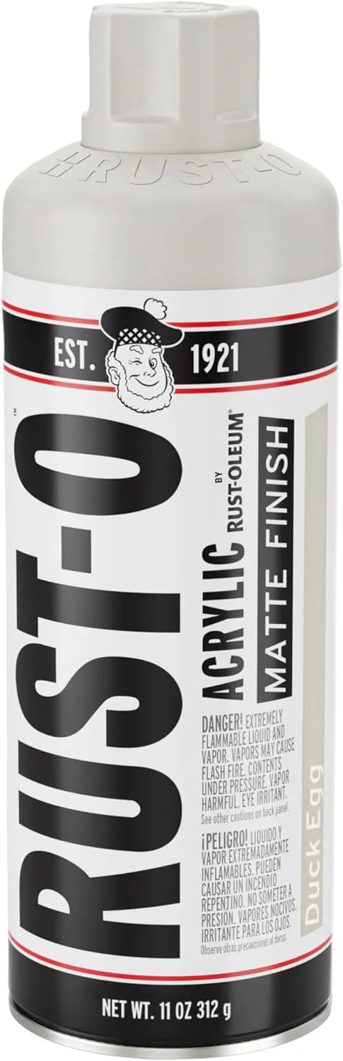Rust-Oleum Rust-O Acrylic Spray Paint | Street Artist Spray Paint for Murals | Weather Resistant for Concrete, Wood, Brick and Other Surfaces | 11 Ounce | Matte Duck Egg