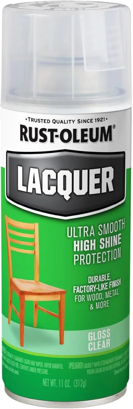Rust-Oleum 1906830 Lacquer Spray Paint, 11 oz, Gloss Clear
