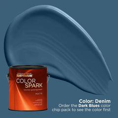 Rust-Oleum Color Spark Interior Paint and Primer in One, Matte, Denim, 1 Gallon