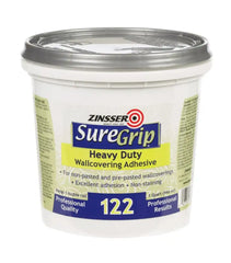 Zinsser SureGrip 122 | Heavy Duty Clear Strippable Wallcovering Adhesive | Excellent Adhesion | Dries Clear | Quart
