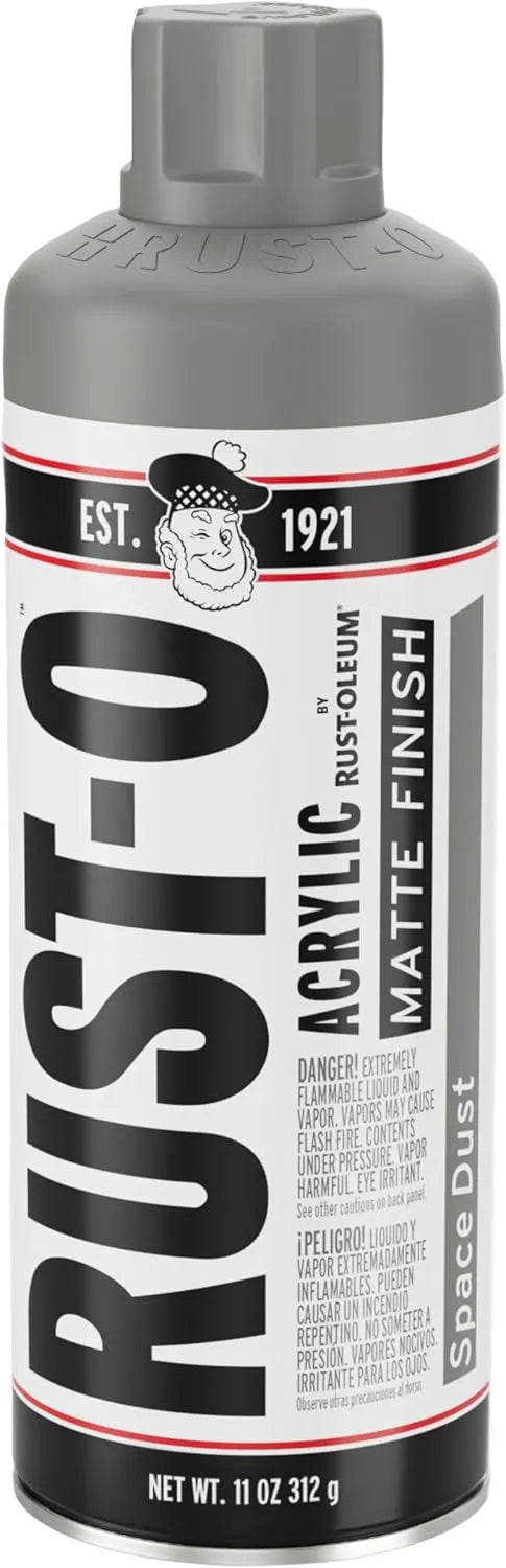 Rust-Oleum Rust-O Acrylic Spray Paint | Street Artist Spray Paint for Murals | Weather Resistant for Concrete, Wood, Brick and Other Surfaces | 11 Ounce | Matte Space Dust