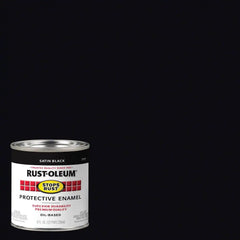 Rust-Oleum 7777730-6PK Stops Rust Brush On Paint, Half Pint, Satin Black, (Pack of 6)