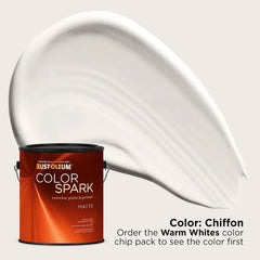 Rust-Oleum Color Spark Interior Paint and Primer in One, Matte, Chiffon, 1 Gallon