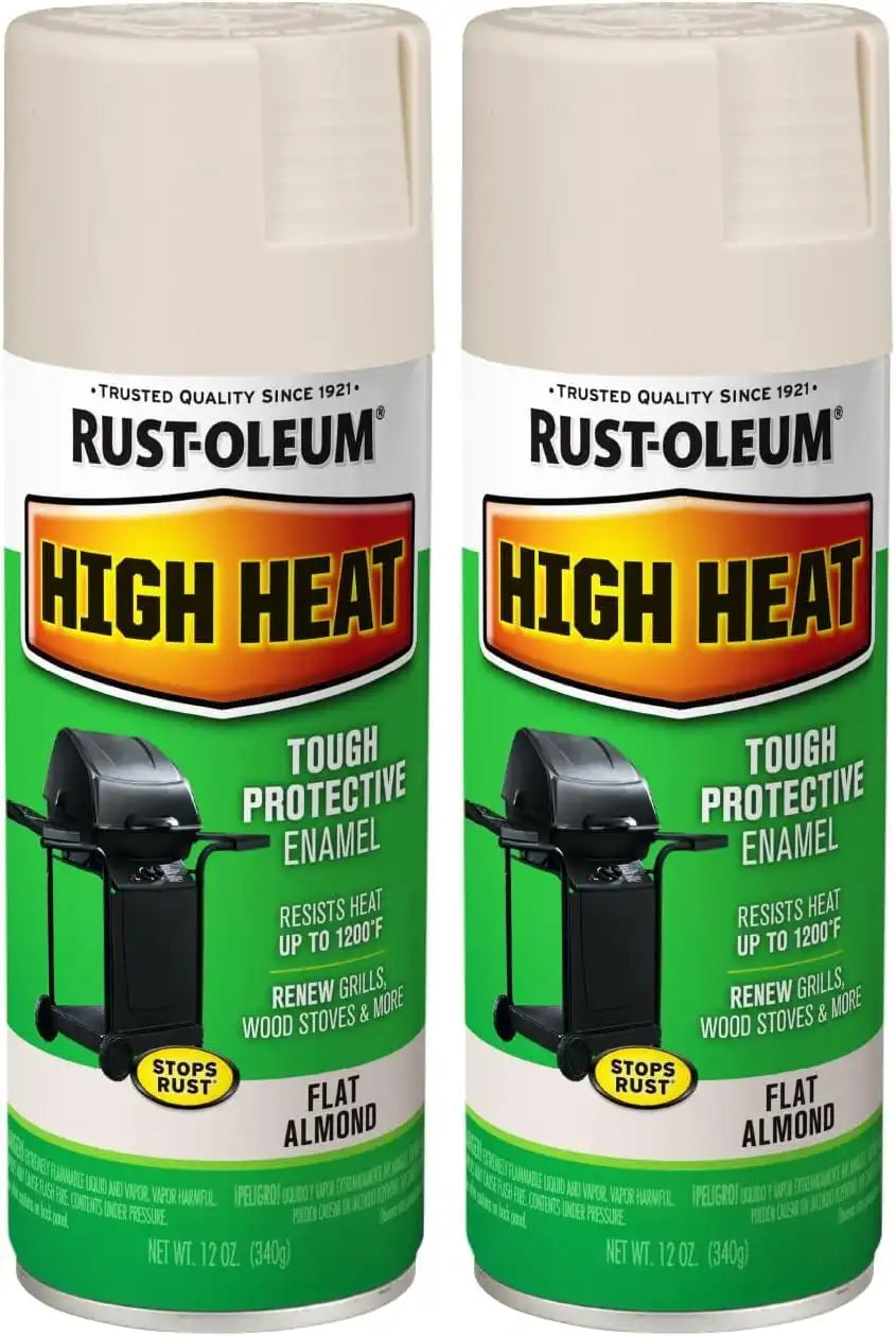 Rust-Oleum 7750830 High Heat Enamel Spray Paint, 12 oz, Almond (Pack of 2)