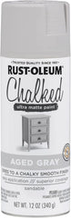 Rust-Oleum Aged Gray Chalked All-in-One Ultra Matte Spray Paint | One Coat Coverage | No Primer, Sanding, Or Topcoat Needed | Easy Spray Application | Made in USA | 12 OZ
